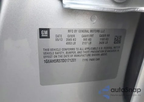 2013 Cadillac Ats Luxury from USA, damaged, VIN 1G6AH5R37D0171201